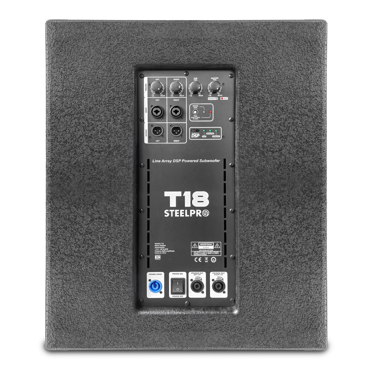 Sistema De Audio Profesional Steelpro Lineal Combo T18 Color Negro