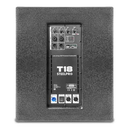 Sistema De Audio Profesional Steelpro Lineal Combo T18 Color Negro