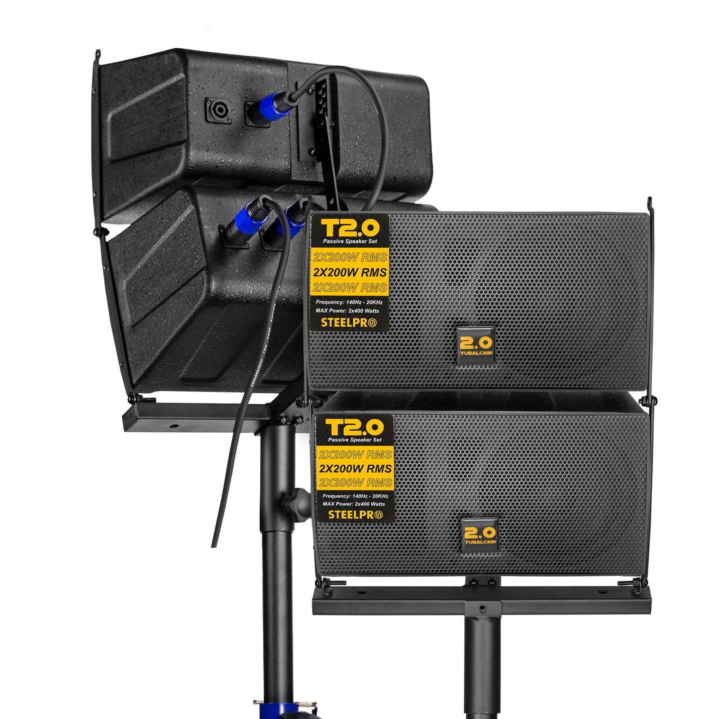 Sistema De Audio Profesional Steelpro Lineal Combo T18 Color Negro