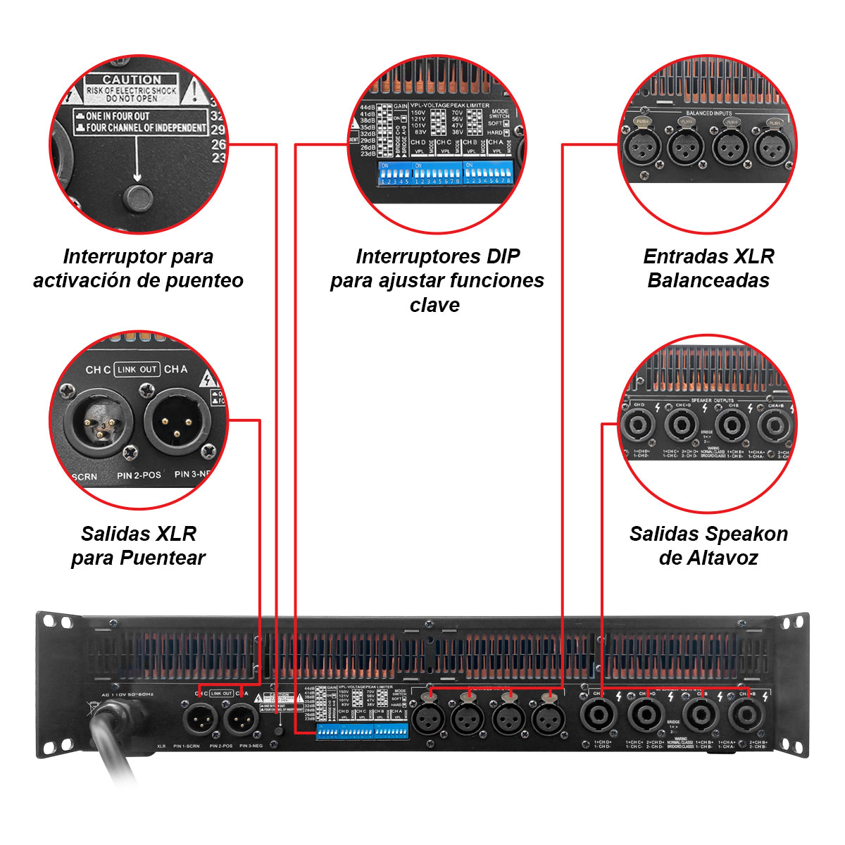 Amplificador Steelpro Audio Profesional Clase Td 4x2500w Rms
