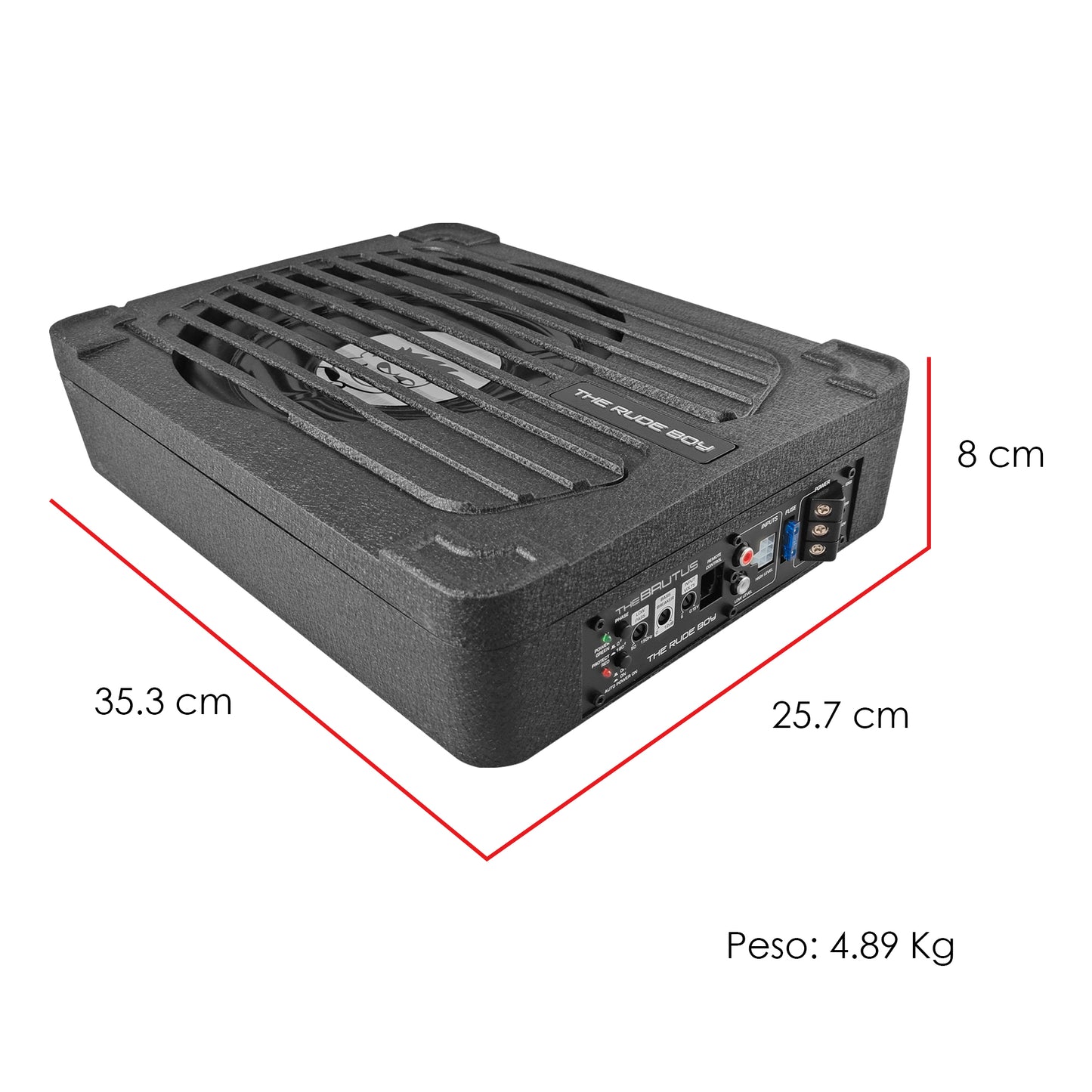 THE BRUTUS BLACK Subwoofer Amplificado 10'' 400w Rms Negro The Rude Boy by Steelpro