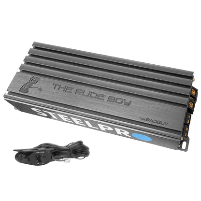 Amplificador Mini Clase D para Subwoofer Monoblock Bass 3000 W MAX / 1500 W x 1 RMS 1 Ohm Alto Rendimiento Open SHOW, Crossover Variable, Filtro Subsonico, Control de Bajos THE BADGUY BY RUDE BOY