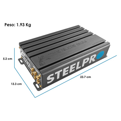 Amplificador Mini De Audio 5 Canales  Clase D, para Subwoofer y Medios Rangos , Full Range  1600W + 1000W MAX 4 Ohms , Alto Rendimiento Open SHOW, Crossover Variable,  Modo Bridge,Tecnologia  Rude Boost THE BASTARD  BY  RUDE BOY