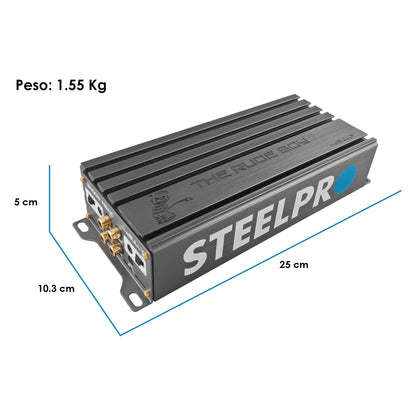 Amplificador Mini De Audio 4 Ch Clase D, Bocinas y Medios Rangos , Full Range 2400W 4/2 Ohms Estable, Alto Rendimiento Open SHOW, Crossover HPF/LPF/ FULL, Modo Bridge Conexión RCA THE BULLY RUDE BOY