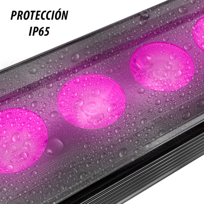Triton-240 Barra LED Beam Exterior IP65 RGBW 24x10W | Iluminación Profesional Full Color con Control DMX de 4 a 41 Canales | Compacta y Resistente 100cm, 3.86kg para Instalación Fija o Móvil