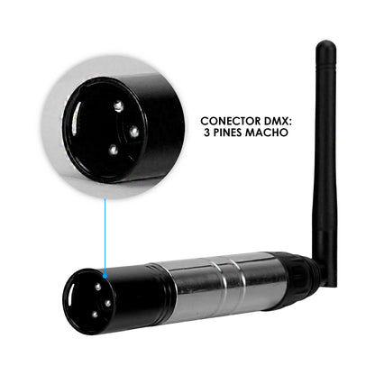 Antena Trasmisora Dmx 512 Hasta 80mts 7 Codigos Steel Pro