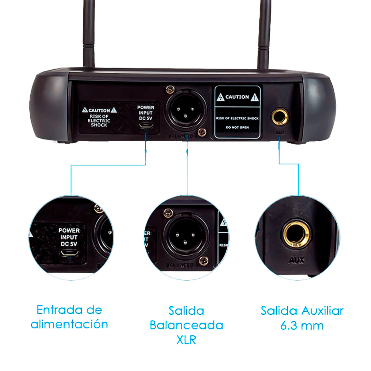 Steelpro - Micrófono Profesional - Inalambrico - Uhf-607 Color Negro