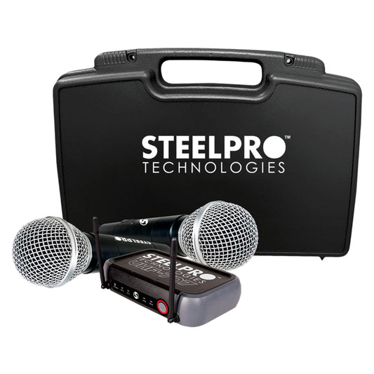 Microfono Inalambrico Kit Steelpro Uhf-707 Profesional Color Negro