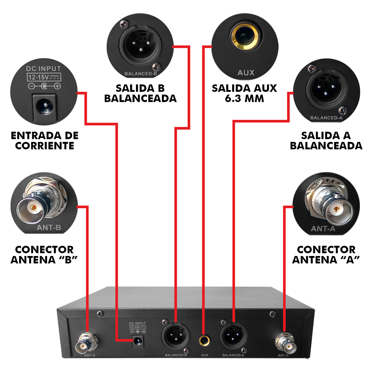 Set Profesional 2 Micrófonos Inalámbricos Uhf 70m Steelpro Color Negro
