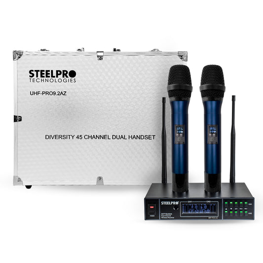 Microfono Uhf Profesional Steelpro Frecuencia Multicanal Color Azul Acero