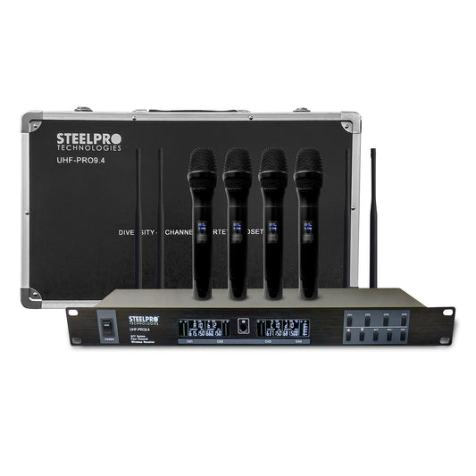 Micrófonos Uhf Profesional Steelpro Frecuencia Multicanal Negro