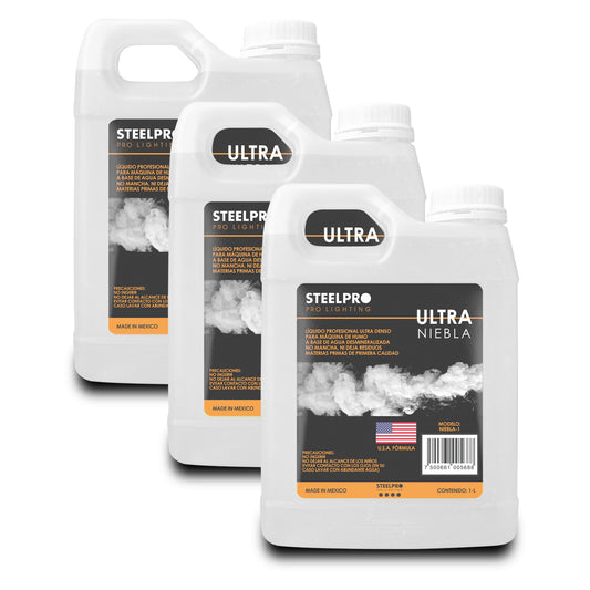 3 Líquidos Para Cámara De Humo Steelpro Ultra Niebla 1 Litro Color Incoloro