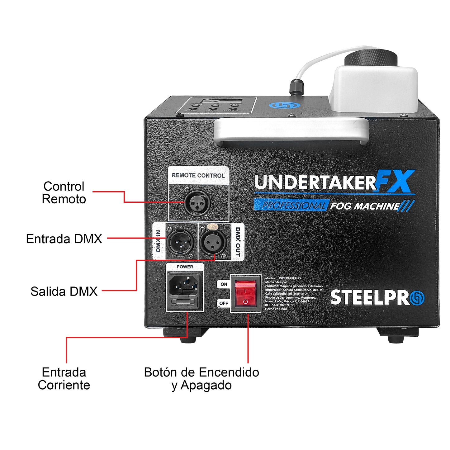 Máquina Humo Profesional Ionizada Dmx Niebla Baja  Steelpro