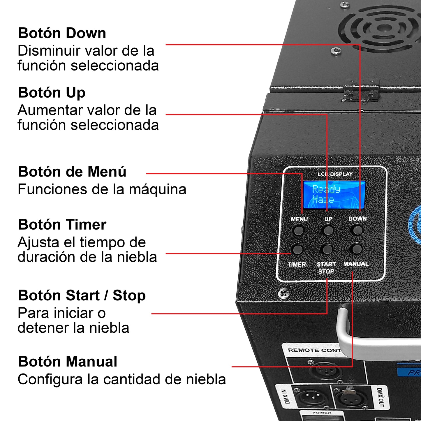 Máquina Humo Profesional Ionizada Dmx Niebla Baja  Steelpro