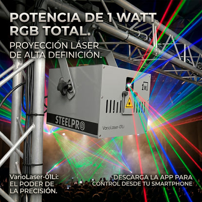 Láser Profesional Steelpro VARIOLASER-01Li Rgb 1w Control Por App Dmx 16ch