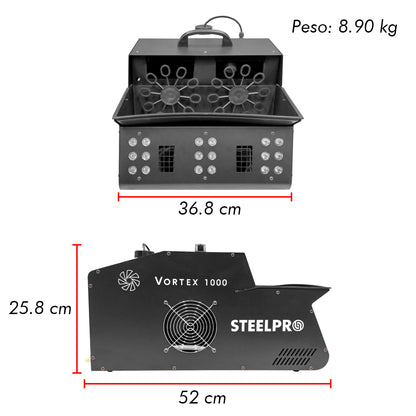 Máquina De Burbujas De Humo 18 Led/rgb Dmx 1000w Steelpro