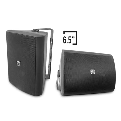 W65.60K2-B Par de Bocinas Ambientales Negras 6.5" Pasivas 50W RMS Tweeter Seda Rejilla Anticorrosión 8 Ohms Audio Steelpro