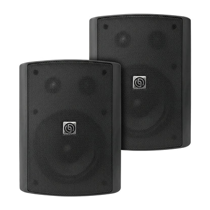 W65.60K2-B Par de Bocinas Ambientales Negras 6.5" Pasivas 50W RMS Tweeter Seda Rejilla Anticorrosión 8 Ohms Audio Steelpro