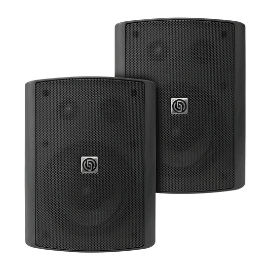 W65.60K2-B Par de Bocinas Ambientales Negras 6.5" Pasivas 50W RMS Tweeter Seda Rejilla Anticorrosión 8 Ohms Audio Steelpro