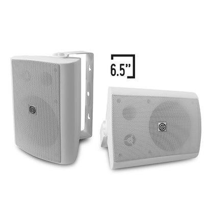 W65.60K2-W Par de Bocinas Ambientales Blancas 6.5" Pasivas 50W RMS Tweeter Seda Rejilla Anticorrosión Audio Profesional 8 Ohms Steelpro