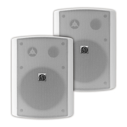 W65.60K2-W Par de Bocinas Ambientales Blancas 6.5" Pasivas 50W RMS Tweeter Seda Rejilla Anticorrosión Audio Profesional 8 Ohms Steelpro