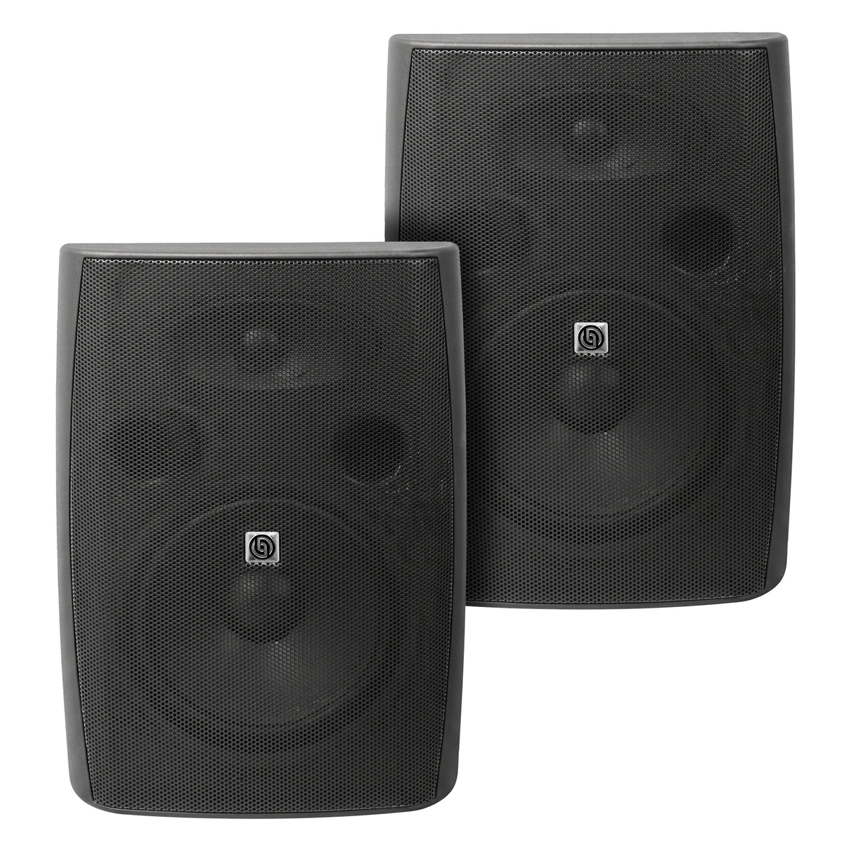 W80.100K2-B Par de Bocinas Ambientales Negras 8" Pasivas 100W RMS Tweeter Seda Rejilla Anticorrosión 8 Ohms Audio Steelpro