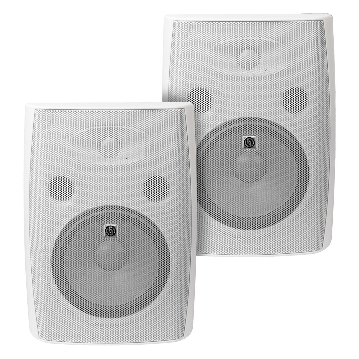 W80.100K2-W Par de Bocinas Ambientales Blancas 8" Pasivas 100W RMS Tweeter Seda Rejilla Anticorrosión 8 Ohms Audio Steelpro
