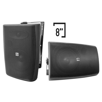 Par Bocina Bafle Ambiental Reja Anticorrosión 8pulg Steelpro Negro