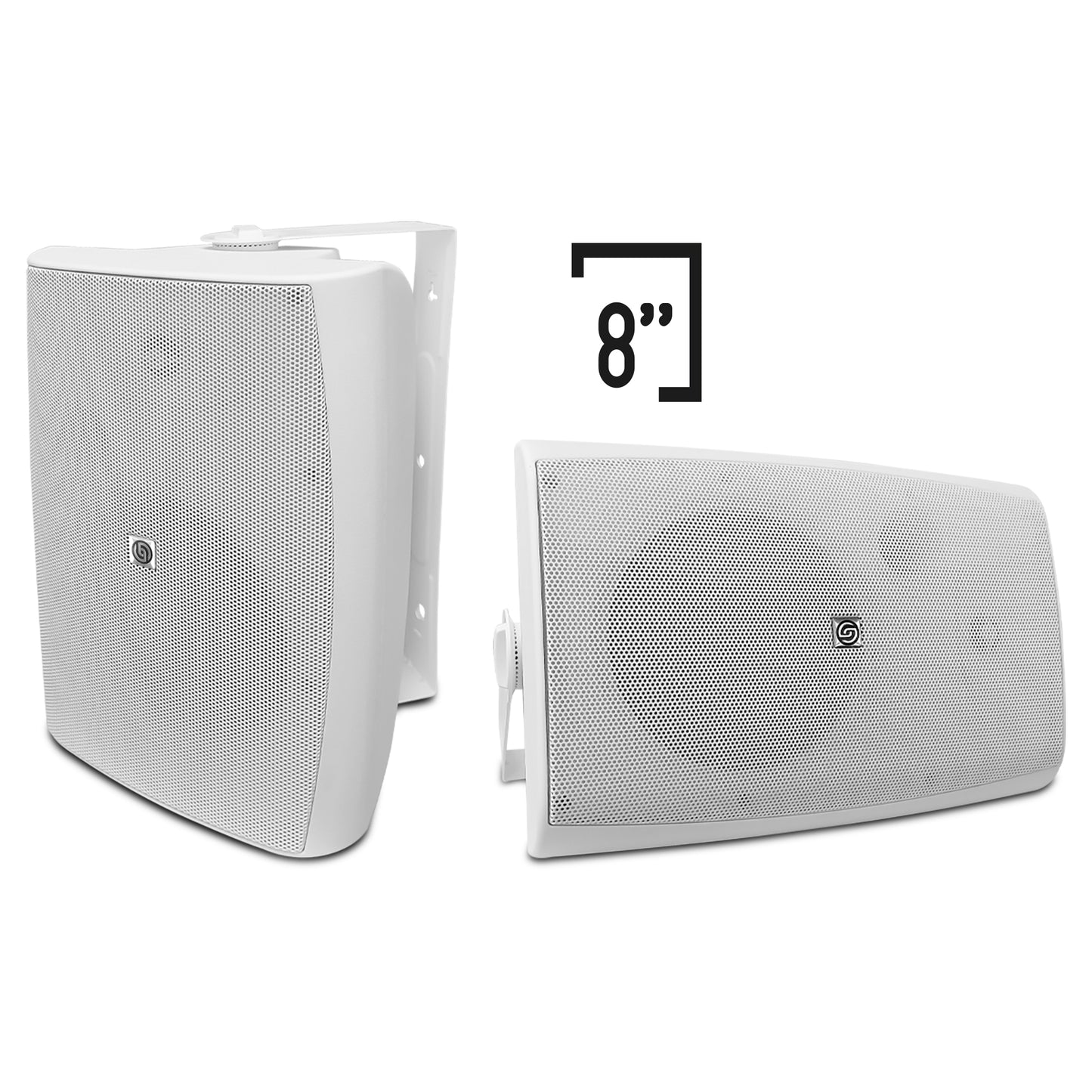 Par Bocina Bafle Ambiental Reja Anticorrosión 8pulg Steelpro Blanco