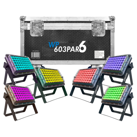 Kit 6 Steelpro Led Wp 603par6 Profesionales Con Flight Case