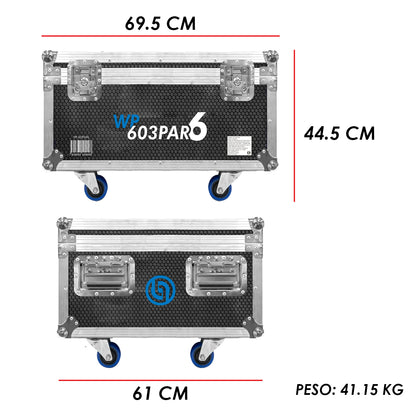 Kit 6 Steelpro Led Wp 603par6 Profesionales Con Flight Case