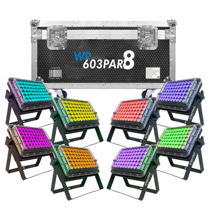 Kit 8 Steelpro Led Wp 603par8 Profesionales Con Flight Case
