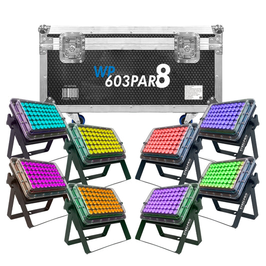 Kit 8 Steelpro Led Wp 603par8 Profesionales Con Flight Case