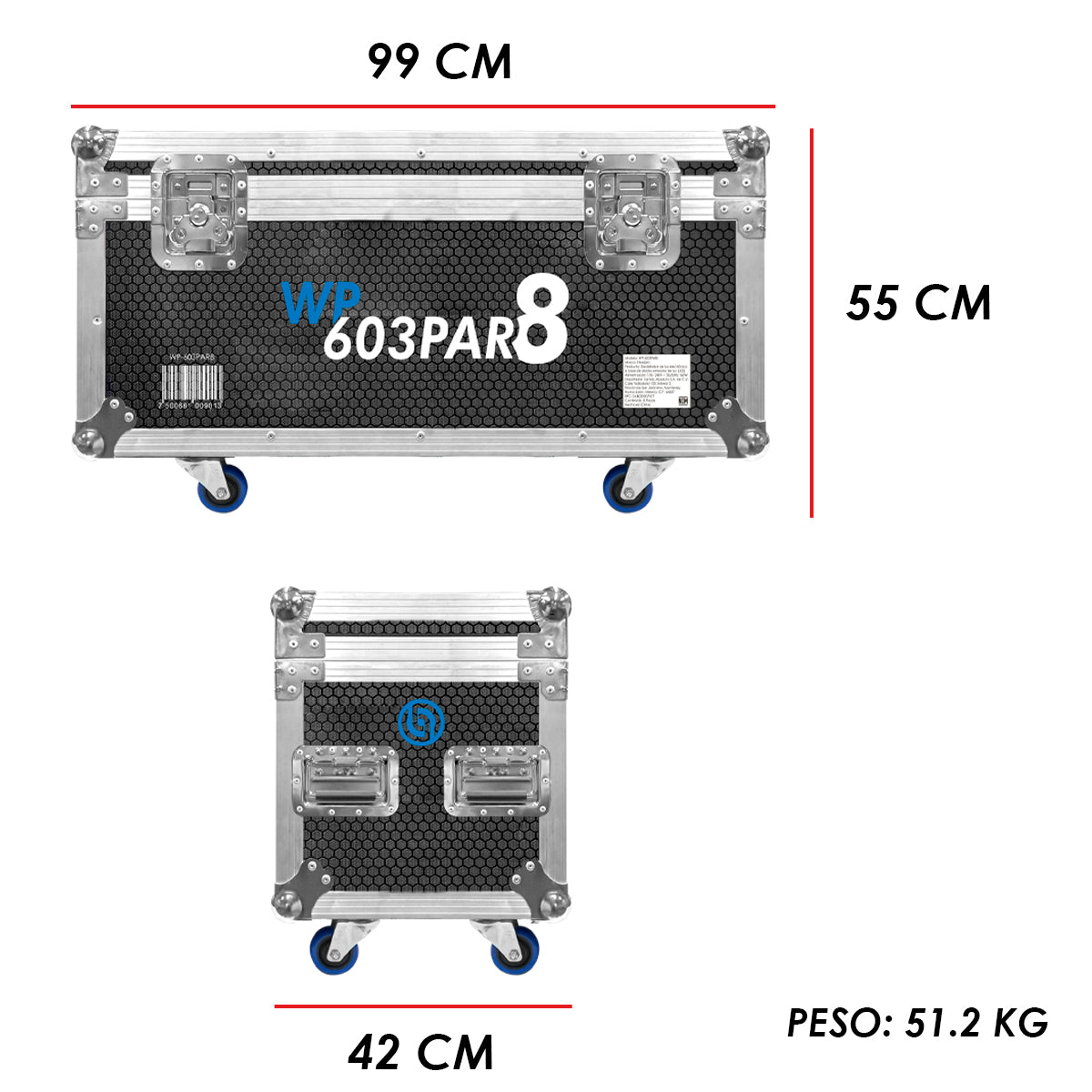 Kit 8 Steelpro Led Wp 603par8 Profesionales Con Flight Case