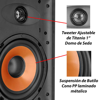 Par de Bocinas para Plafón Steelpro WS650K2 6.5” 90W RMS con Tweeter de Titanio