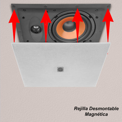 Kit Amplificador Bt 600w 4 Bocinas Ambiental 6.5 By Steelpro Blanco 600 W