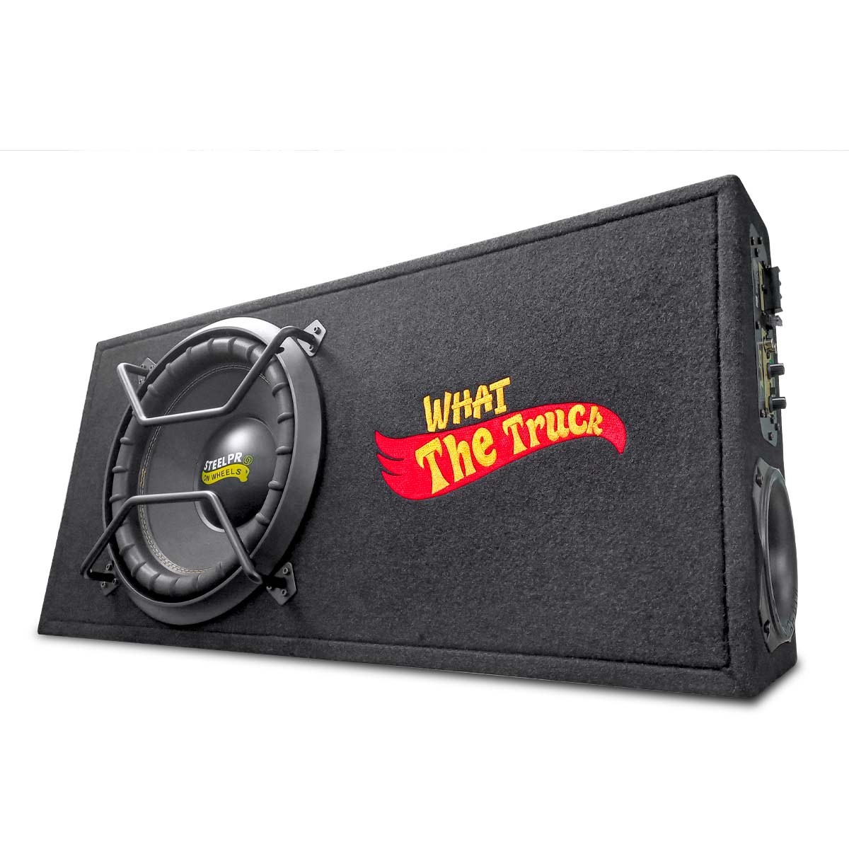 Cajón Subwoofer Amplificado 12puLG Spl Alta Presión Steelpro Color Negro