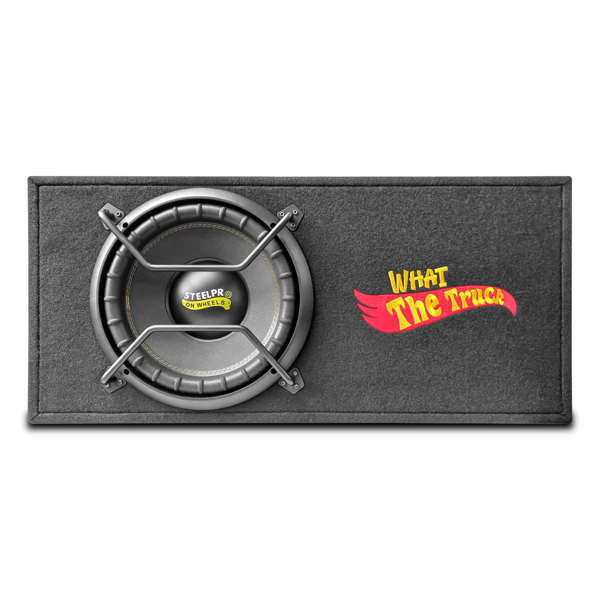 Cajón Subwoofer Amplificado 12puLG Spl Alta Presión Steelpro Color Negro