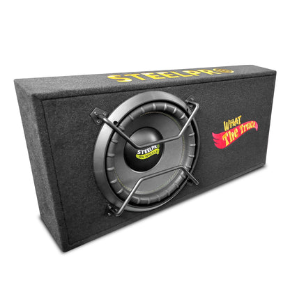 Cajón Subwoofer Amplificado 12puLG Spl Alta Presión Steelpro Color Negro