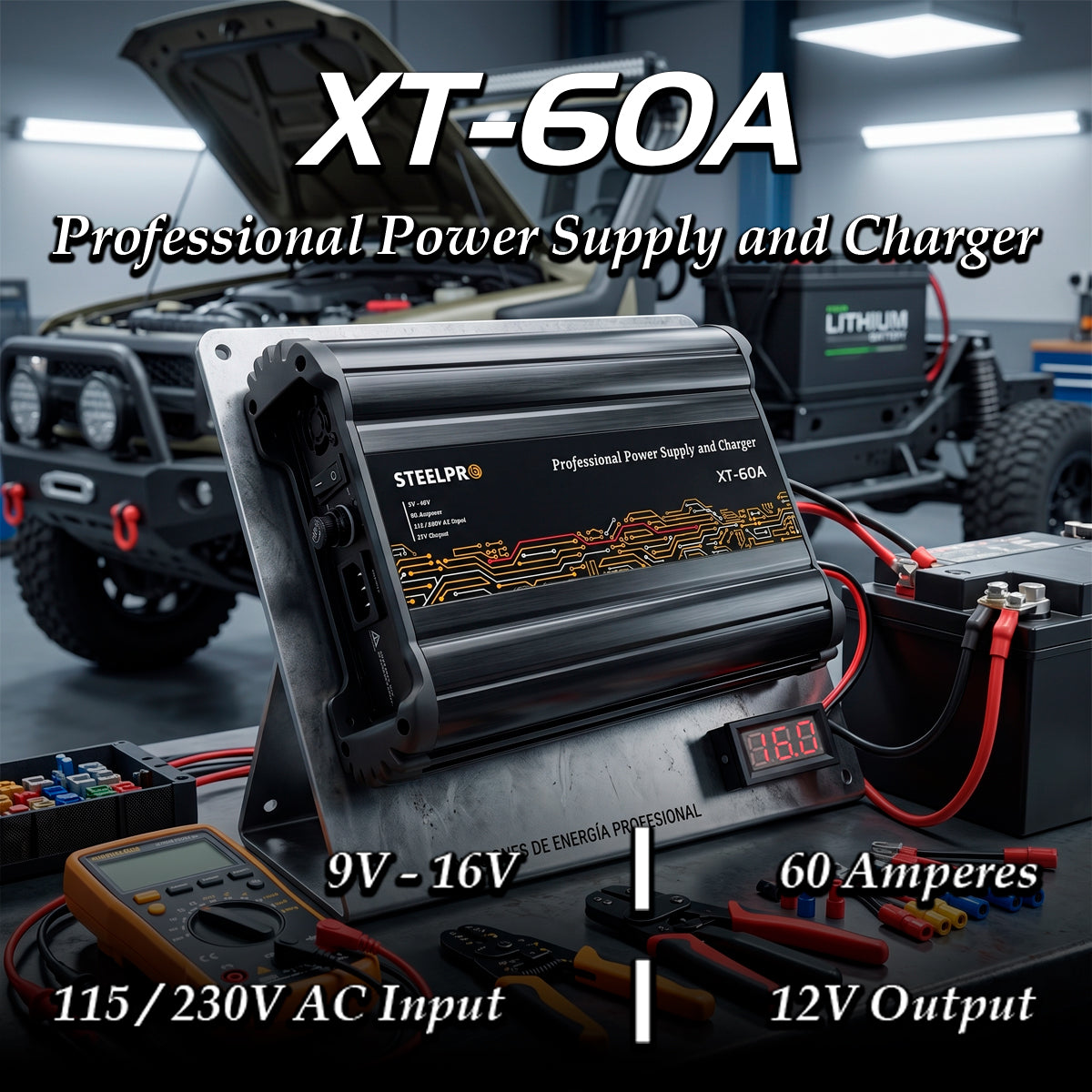XT-60A Fuente Poder Switching Profesional 60a 9-16v Regulable Steelpro