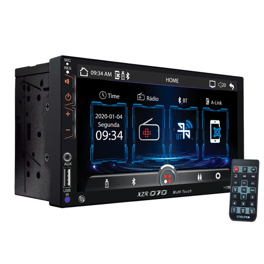 Autoestereo Pantalla Bluetooth Usb Carplay+ Camara Steelpro Negro