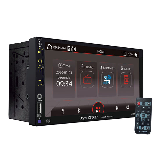 Autoestéreo Pantalla LED Touchscreen 7" Bluetooth Steelpro Auto Smart Connect con camara de reversa conexion al volante XRZ-072