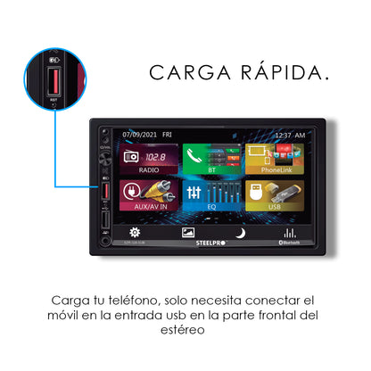 XZR-328-SUB Autoestéreo Pantalla Táctil 2 Din Mirror Link Bluetooth USB FM Steelpro