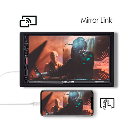XZR-328-SUB Autoestéreo Pantalla Táctil 2 Din Mirror Link Bluetooth USB FM Steelpro
