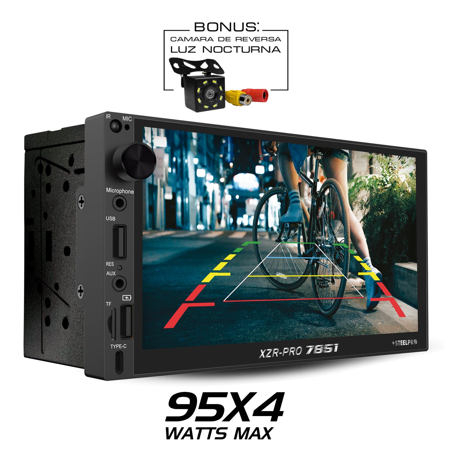 XZR-PRO 7851 Autoestéreo Pantalla Táctil 2 Din Mirror Link Bluetooth USB FM Steelpro