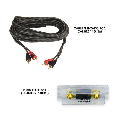 Kit De Instalación Para Amplificador Calibre 8 Steelpro subwoofer Auto Camioneta o bocinas
