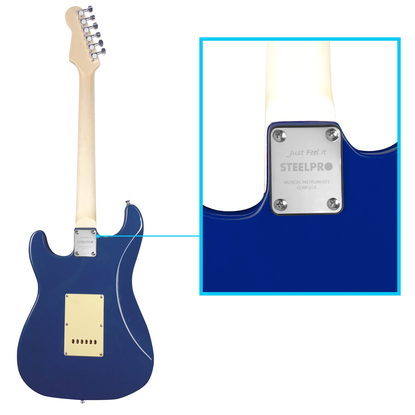 026-SK Kit Guitarra Eléctrica Lake Placid Blue Con Amplificador 20W y Accesorios Para Diestros Jethro By Steelpro