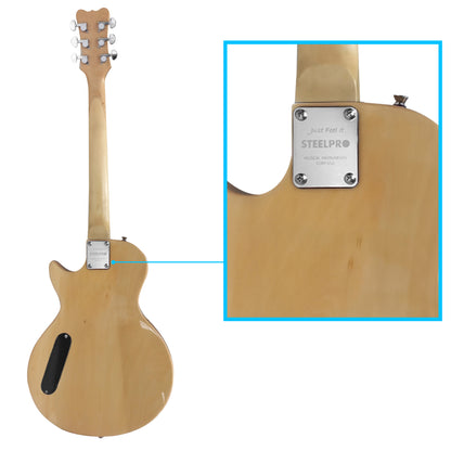 035-SK Kit Guitarra Eléctrica Natural Flamed Con Amplificador 20W y Accesorios Para Diestros Jethro By Steelpro
