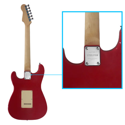 046-SK Kit Guitarra Eléctrica Fiesta Red Con Amplificador 20W y Accesorios Para Diestros Jethro By Steelpro