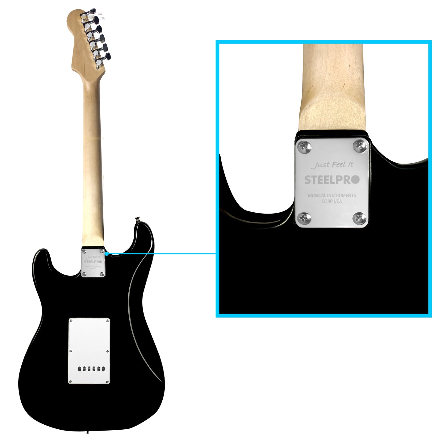 022-SK Kit Guitarra Eléctrica Union Jack Con Amplificador 20W y Accesorios Para Diestros Jethro By Steelpro